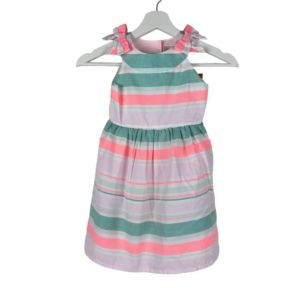 Gymboree Stripe Dress with Bows on the Shoulders size 5T NEW